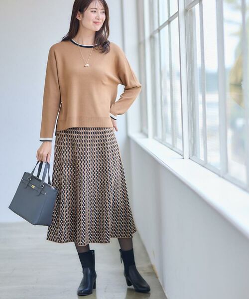 Reflect / リフレクト ブーツ（ショート丈） | 【足元すっきり見え／ファスナー開き】リブ編みニットブーツ | 詳細1