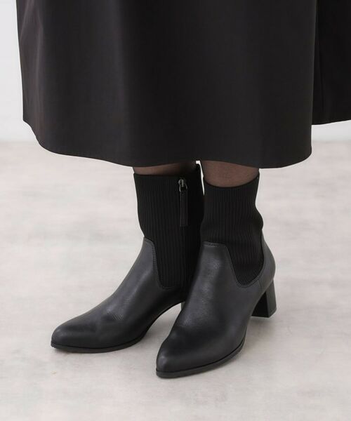 Reflect / リフレクト ブーツ（ショート丈） | 【足元すっきり見え／ファスナー開き】リブ編みニットブーツ | 詳細11