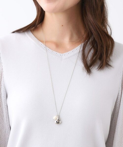 Reflect / リフレクト ネックレス・ペンダント・チョーカー | 【チェーン長さ調節可】リーフパーツ×淡水パールネックレス | 詳細2