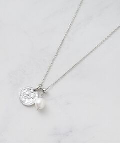 Reflect / リフレクト ネックレス・ペンダント・チョーカー | 【チェーン長さ調節可】コインパーツ×淡水パールネックレス