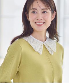 Reflect / リフレクト アクセサリー | 【コーディネートのポイントに◎】パール調ボタン×レース付け衿