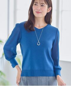 Reflect / リフレクト ニット・セーター | 【秋映え◎】Vネック×メッシュスリーブニット