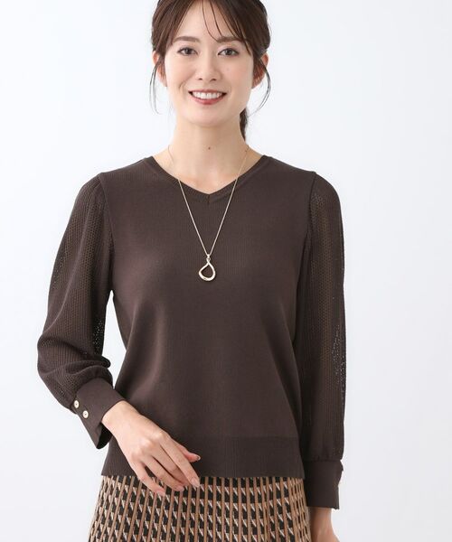 Reflect / リフレクト ニット・セーター | 【秋映え◎】Vネック×メッシュスリーブニット | 詳細10