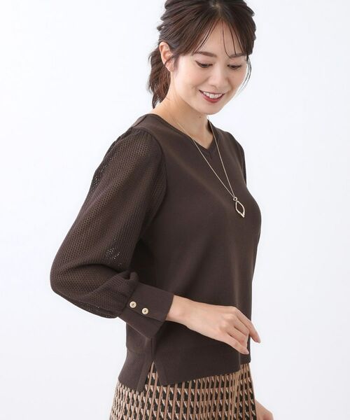 Reflect / リフレクト ニット・セーター | 【秋映え◎】Vネック×メッシュスリーブニット | 詳細11