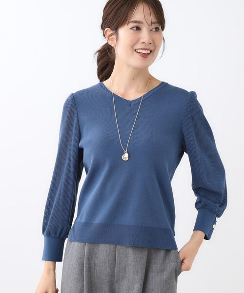 Reflect / リフレクト ニット・セーター | 【秋映え◎】Vネック×メッシュスリーブニット | 詳細15