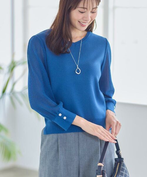 Reflect / リフレクト ニット・セーター | 【秋映え◎】Vネック×メッシュスリーブニット | 詳細3