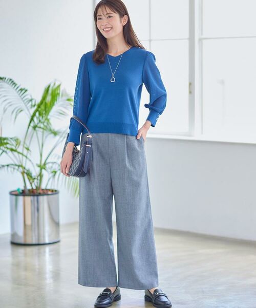 Reflect / リフレクト ニット・セーター | 【秋映え◎】Vネック×メッシュスリーブニット | 詳細4