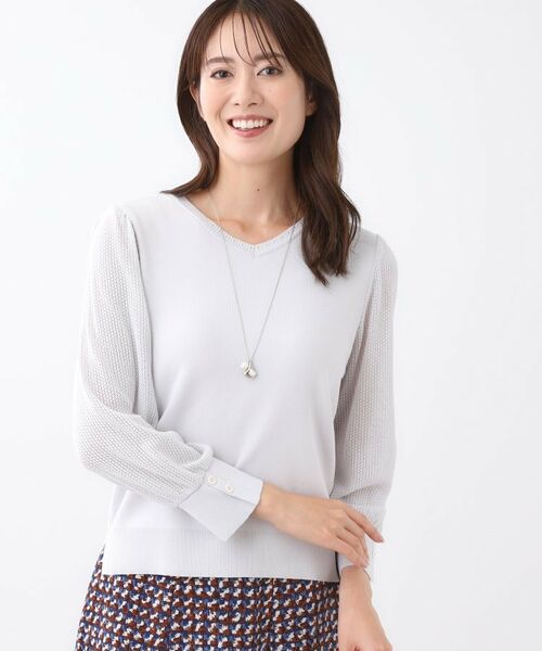 Reflect / リフレクト ニット・セーター | 【秋映え◎】Vネック×メッシュスリーブニット | 詳細6