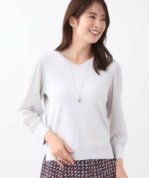 Reflect / リフレクト ニット・セーター | 【秋映え◎】Vネック×メッシュスリーブニット | 詳細7