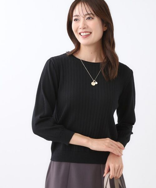 Reflect / リフレクト ニット・セーター | 【WEB先行カラーあり／インナーにおすすめ◎／アンサンブル可】すっきり見え縦編み柄ニット | 詳細10
