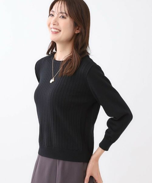 Reflect / リフレクト ニット・セーター | 【WEB先行カラーあり／インナーにおすすめ◎／アンサンブル可】すっきり見え縦編み柄ニット | 詳細11
