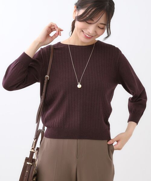 Reflect / リフレクト ニット・セーター | 【WEB先行カラーあり／インナーにおすすめ◎／アンサンブル可】すっきり見え縦編み柄ニット | 詳細15