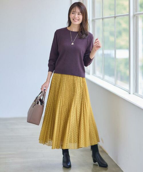 Reflect / リフレクト ニット・セーター | 【WEB先行カラーあり／インナーにおすすめ◎／アンサンブル可】すっきり見え縦編み柄ニット | 詳細2