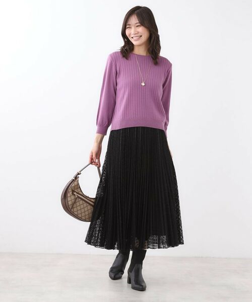 Reflect / リフレクト ニット・セーター | 【WEB先行カラーあり／インナーにおすすめ◎／アンサンブル可】すっきり見え縦編み柄ニット | 詳細20