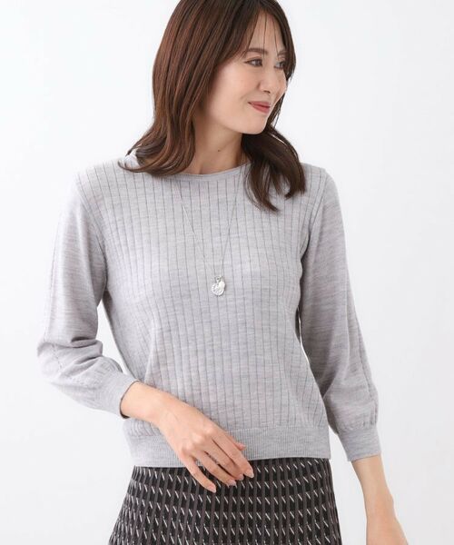 Reflect / リフレクト ニット・セーター | 【WEB先行カラーあり／インナーにおすすめ◎／アンサンブル可】すっきり見え縦編み柄ニット | 詳細7