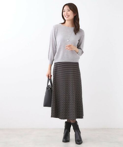 Reflect / リフレクト ニット・セーター | 【WEB先行カラーあり／インナーにおすすめ◎／アンサンブル可】すっきり見え縦編み柄ニット | 詳細8