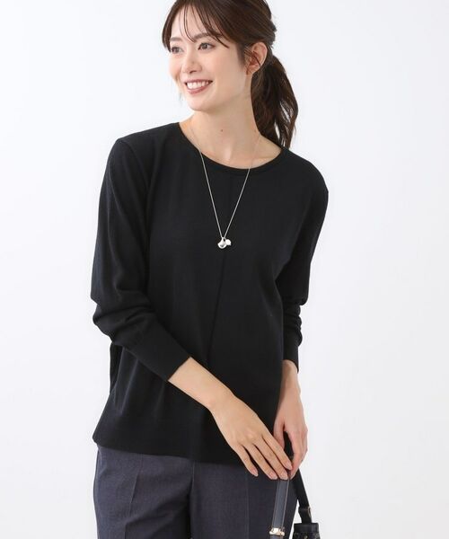Reflect / リフレクト ニット・セーター | 【ちくちくしない/アンサンブル可/通勤におすすめ◎】オフボディニット(ブラック(019))
