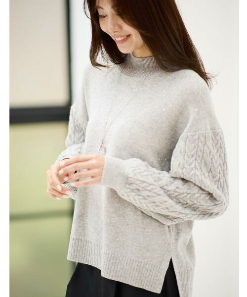 Reflect / リフレクト ニット・セーター | 【一枚で着映え◎／ゆったりシルエット】ラメ×スパンコールウール混ニット | 詳細8