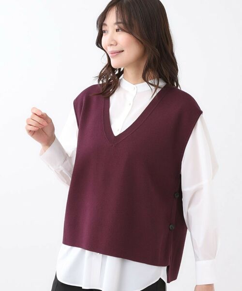 Reflect / リフレクト ベスト | 【WEB先行カラーあり/セットアップ可】Vネックニットベスト | 詳細16