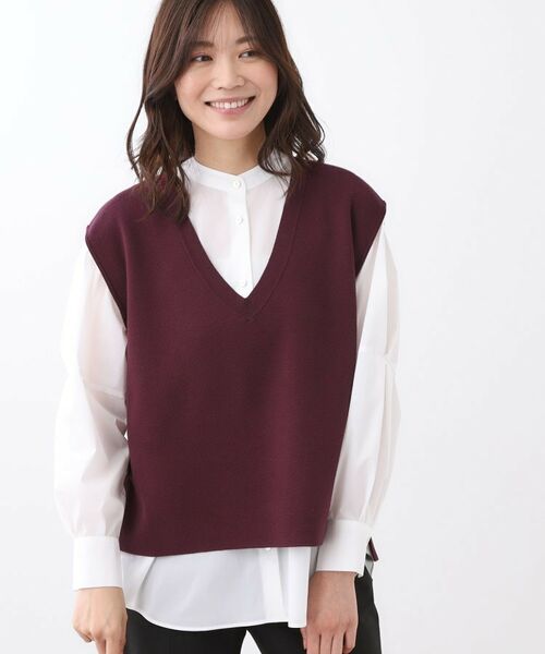 Reflect / リフレクト ベスト | 【WEB先行カラーあり/セットアップ可】Vネックニットベスト | 詳細17