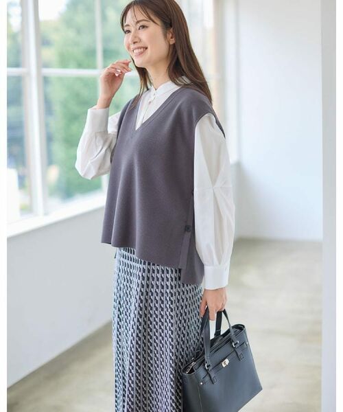 Reflect / リフレクト ベスト | 【WEB先行カラーあり/セットアップ可】Vネックニットベスト | 詳細3