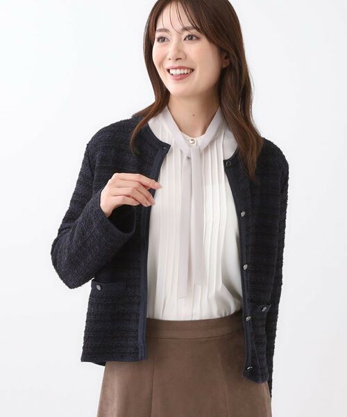 Reflect / リフレクト カーディガン・ボレロ | 【ライトアウター/ゆったりシルエット/気軽な羽織に◎】ドライタッチカーディガン | 詳細5