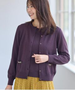 Reflect / リフレクト カーディガン・ボレロ | 【WEB先行カラーあり／軽い羽織に◎／アンサンブル可】透かし柄カーディガン