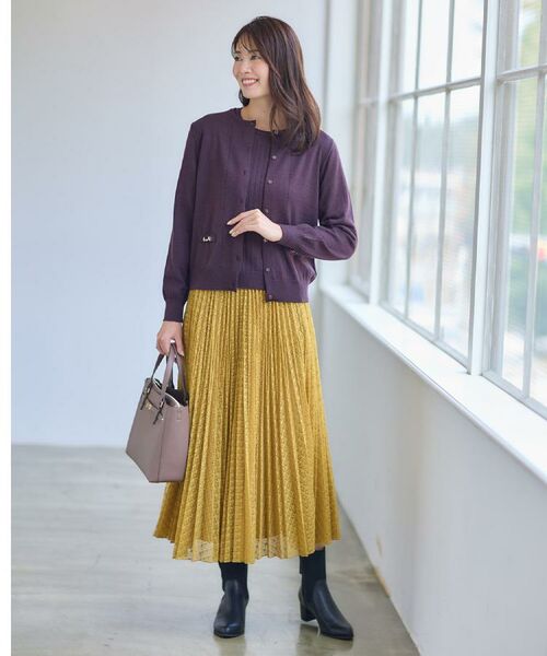 Reflect / リフレクト カーディガン・ボレロ | 【WEB先行カラーあり/軽い羽織に◎/アンサンブル可】透かし柄カーディガン | 詳細3