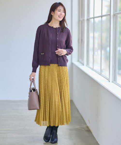 Reflect / リフレクト カーディガン・ボレロ | 【WEB先行カラーあり/軽い羽織に◎/アンサンブル可】透かし柄カーディガン | 詳細4