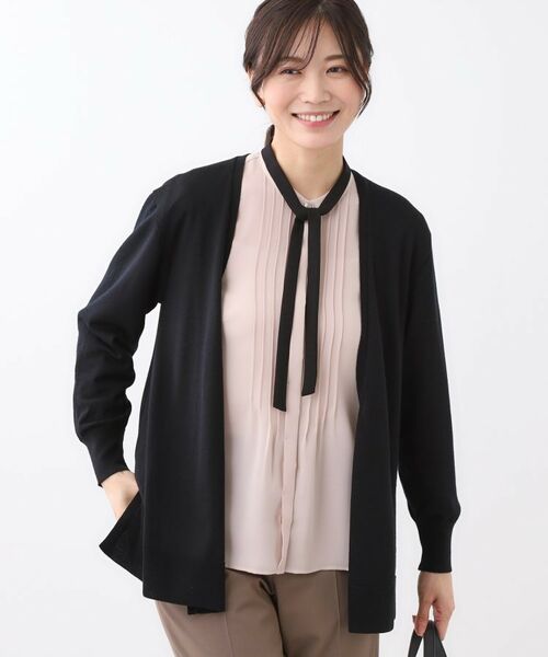 Reflect / リフレクト カーディガン・ボレロ | 【ちくちくしない／アンサンブル可／通勤におすすめ◎】オフボディ着流しカーディガン | 詳細1