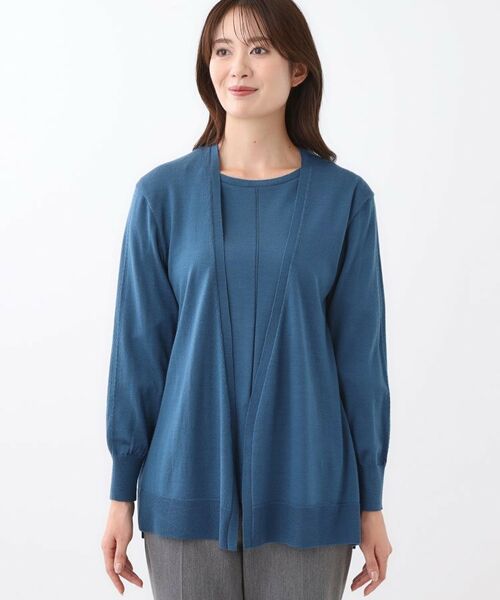 Reflect / リフレクト カーディガン・ボレロ | 【ちくちくしない／アンサンブル可／通勤におすすめ◎】オフボディ着流しカーディガン | 詳細14