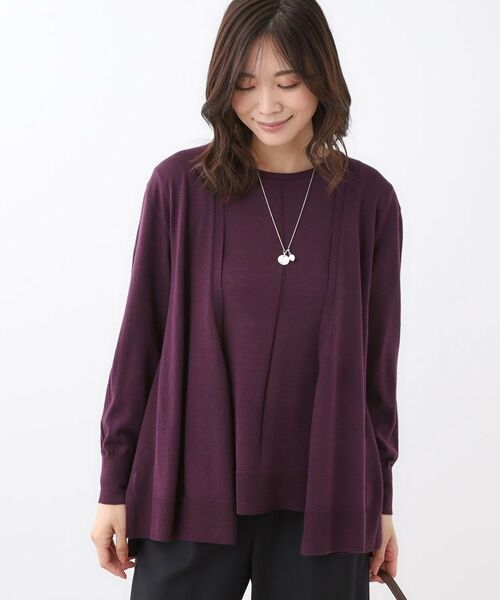 Reflect / リフレクト カーディガン・ボレロ | 【ちくちくしない／アンサンブル可／通勤におすすめ◎】オフボディ着流しカーディガン | 詳細5