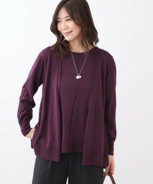 Reflect / リフレクト カーディガン・ボレロ | 【ちくちくしない／アンサンブル可／通勤におすすめ◎】オフボディ着流しカーディガン | 詳細6