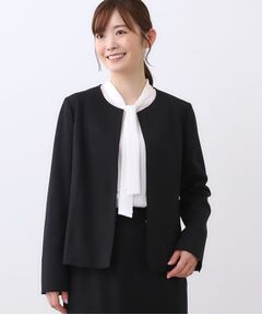 Reflect / リフレクト ノーカラージャケット | 【ライトアウター／通勤におすすめ◎／セットアップ可／すっきりシルエット】キレイめジャージジャケット