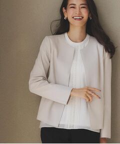 Reflect / リフレクト ノーカラージャケット | 【ライトアウター／通勤におすすめ◎／セットアップ可／すっきりシルエット】キレイめジャージジャケット