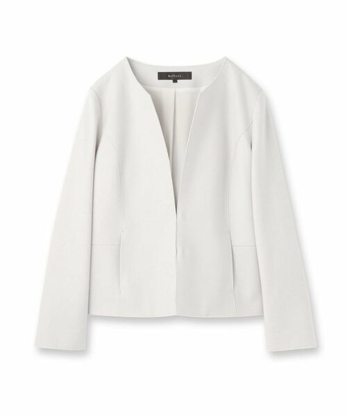 Reflect / リフレクト ノーカラージャケット | 【ライトアウター/通勤におすすめ◎/セットアップ可/すっきりシルエット】キレイめジャージジャケット | 詳細11