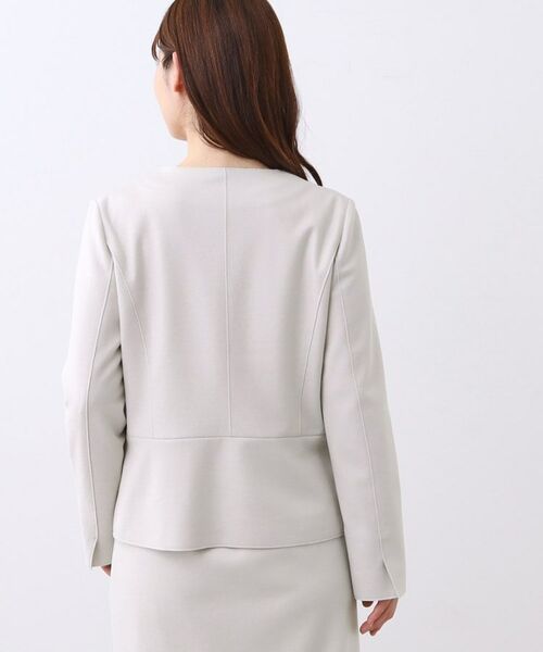 Reflect / リフレクト ノーカラージャケット | 【ライトアウター/通勤におすすめ◎/セットアップ可/すっきりシルエット】キレイめジャージジャケット | 詳細14