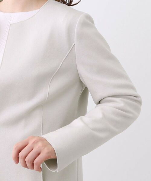 Reflect / リフレクト ノーカラージャケット | 【ライトアウター/通勤におすすめ◎/セットアップ可/すっきりシルエット】キレイめジャージジャケット | 詳細16