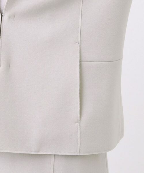 Reflect / リフレクト ノーカラージャケット | 【ライトアウター/通勤におすすめ◎/セットアップ可/すっきりシルエット】キレイめジャージジャケット | 詳細19