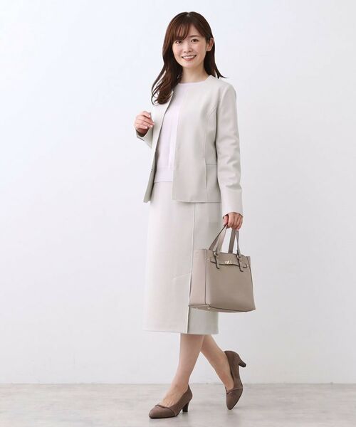 Reflect / リフレクト ノーカラージャケット | 【ライトアウター/通勤におすすめ◎/セットアップ可/すっきりシルエット】キレイめジャージジャケット | 詳細4