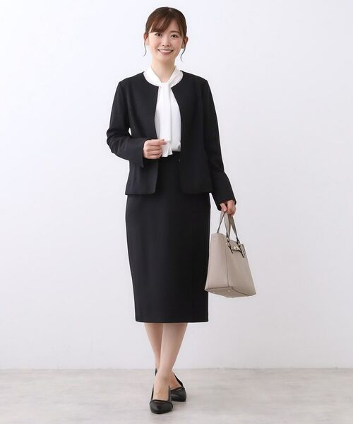 Reflect / リフレクト ノーカラージャケット | 【ライトアウター/通勤におすすめ◎/セットアップ可/すっきりシルエット】キレイめジャージジャケット | 詳細8