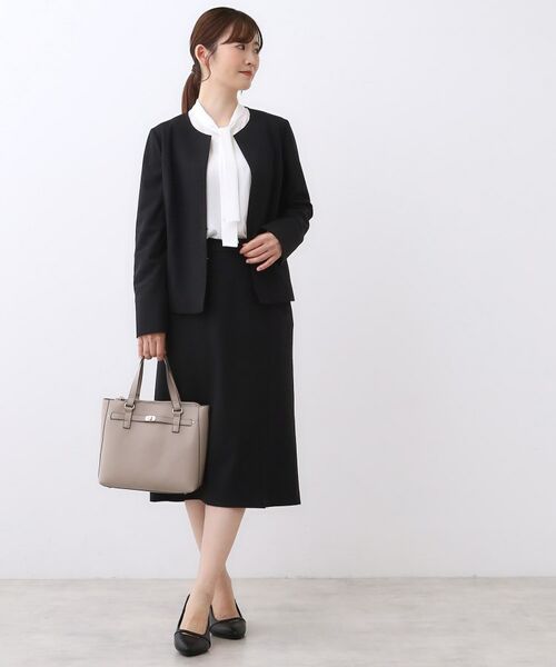 Reflect / リフレクト ノーカラージャケット | 【ライトアウター/通勤におすすめ◎/セットアップ可/すっきりシルエット】キレイめジャージジャケット | 詳細9