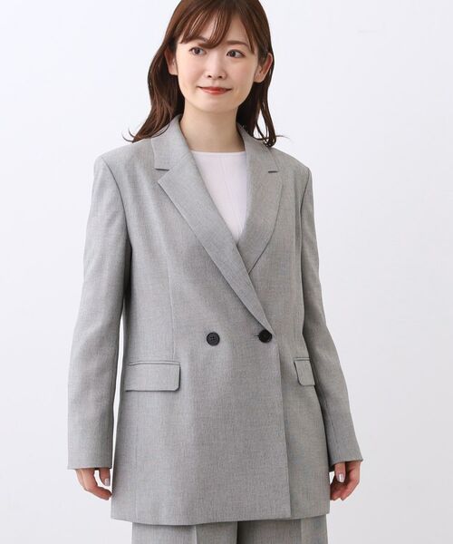 Reflect / リフレクト テーラードジャケット | 【単品使いOK◎／ライトアウター／セットアップ可】リラクシーメランジジャケット | 詳細15