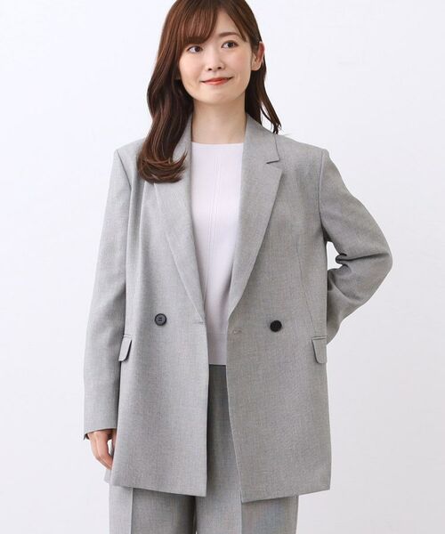 Reflect / リフレクト テーラードジャケット | 【単品使いOK◎／ライトアウター／セットアップ可】リラクシーメランジジャケット | 詳細6