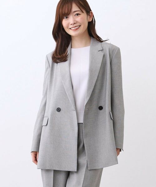 Reflect / リフレクト テーラードジャケット | 【単品使いOK◎／ライトアウター／セットアップ可】リラクシーメランジジャケット | 詳細7