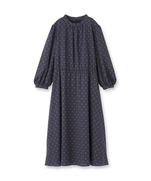 Reflect / リフレクト ロング・マキシ丈ワンピース | 【きちんと見え/通勤/セレモニーにおすすめ◎】ドット×ダイヤ柄ワンピース | 詳細13