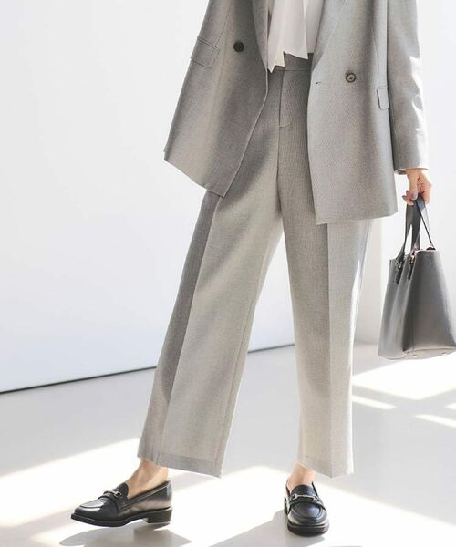 Reflect / リフレクト パンツ | 【単品使いOK◎/セットアップ可】リラクシーメランジワイドパンツ(ライトグレー(011))