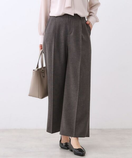 Reflect / リフレクト パンツ | 【単品使いOK◎/セットアップ可】リラクシーメランジワイドパンツ(ブラウン(044))