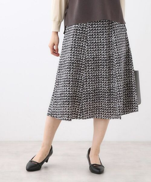 Reflect / リフレクト スカート | 【ニットスタイルが華やかに◎】チドリ風プリントフレアスカート | 詳細3