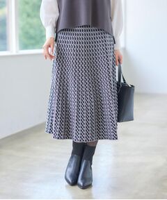 Reflect / リフレクト スカート | 【WEB先行カラーあり／セットアップ可】幾何調柄ニットスカート